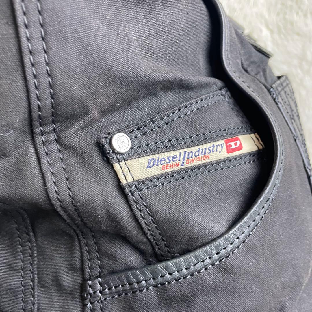 DIESEL ディーゼル ボストンバッグ キャンバス レザー キルティング 黒