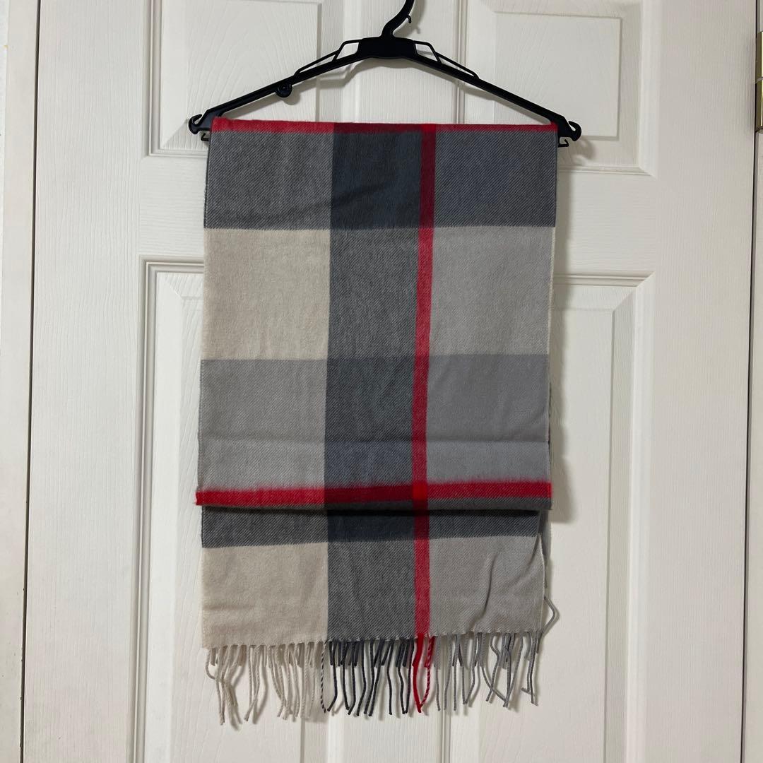 （美品）Joshua Ellis カシミヤ 中判ストール 190cm×35cm