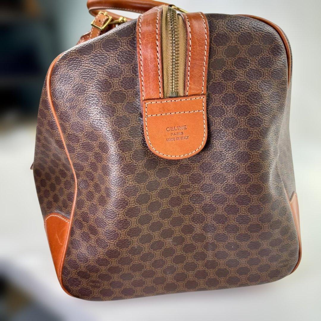 Celine ブラウンレザーダッフルバッグ
