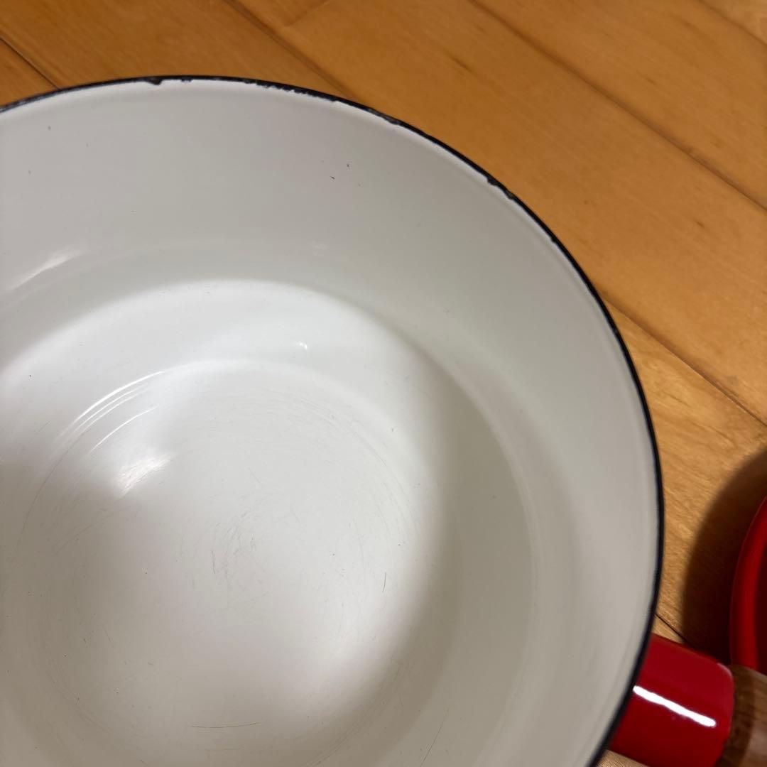 DANSK 赤い片手鍋 エナメルコーティング