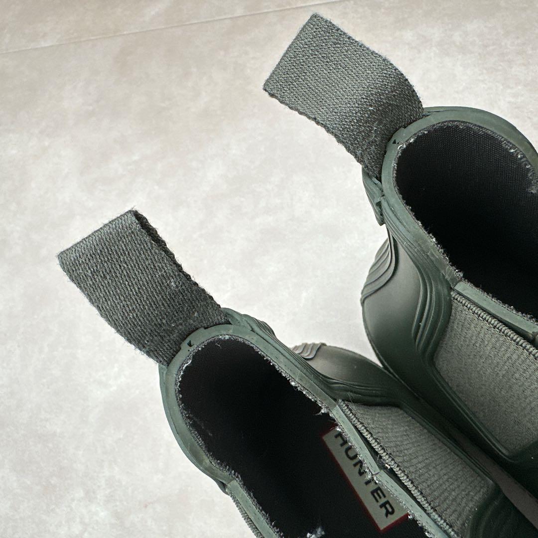 HUNTER ダークオリーブ ショートブーツ 美品 37