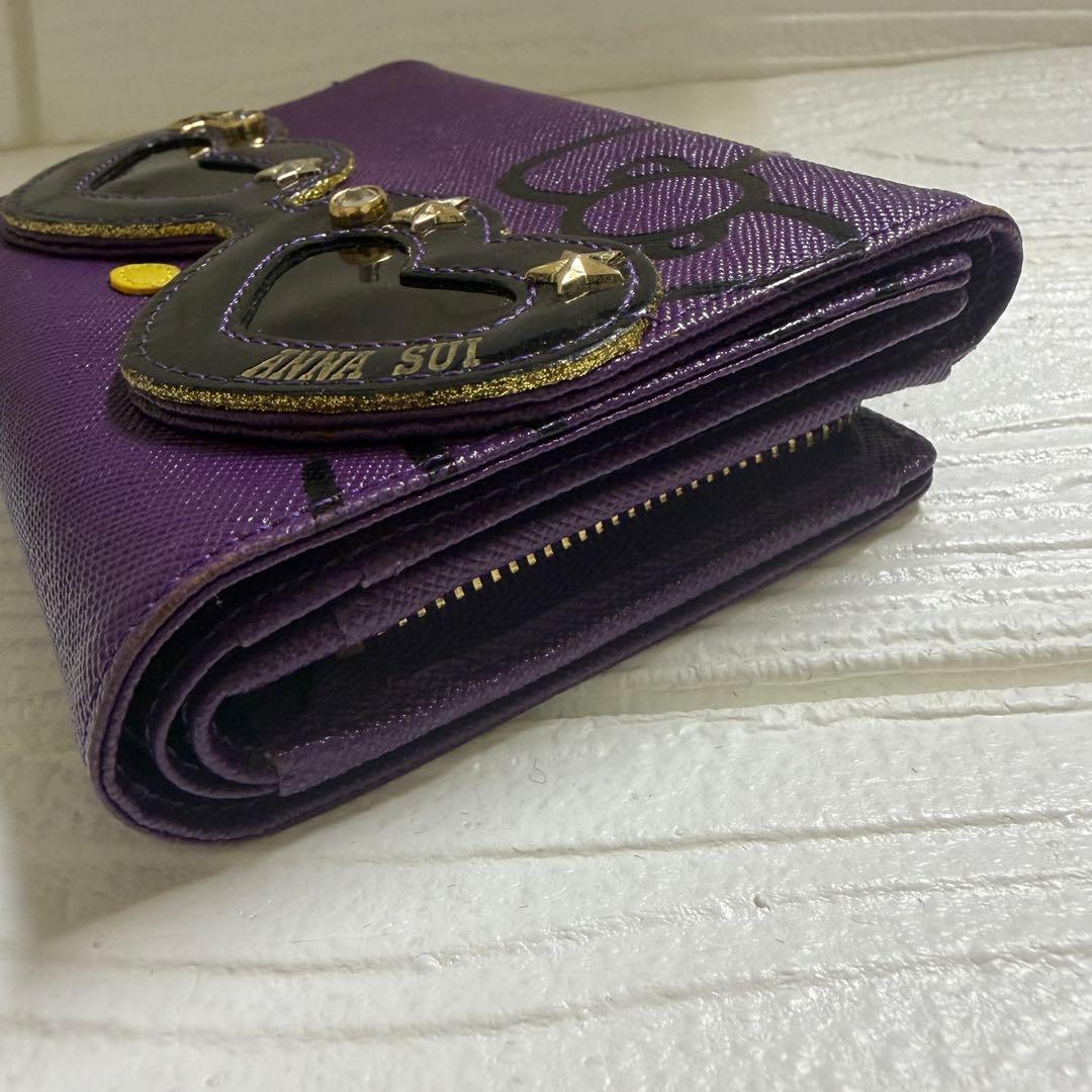 希少 アナスイ ハローキティ 三つ折財布 紫