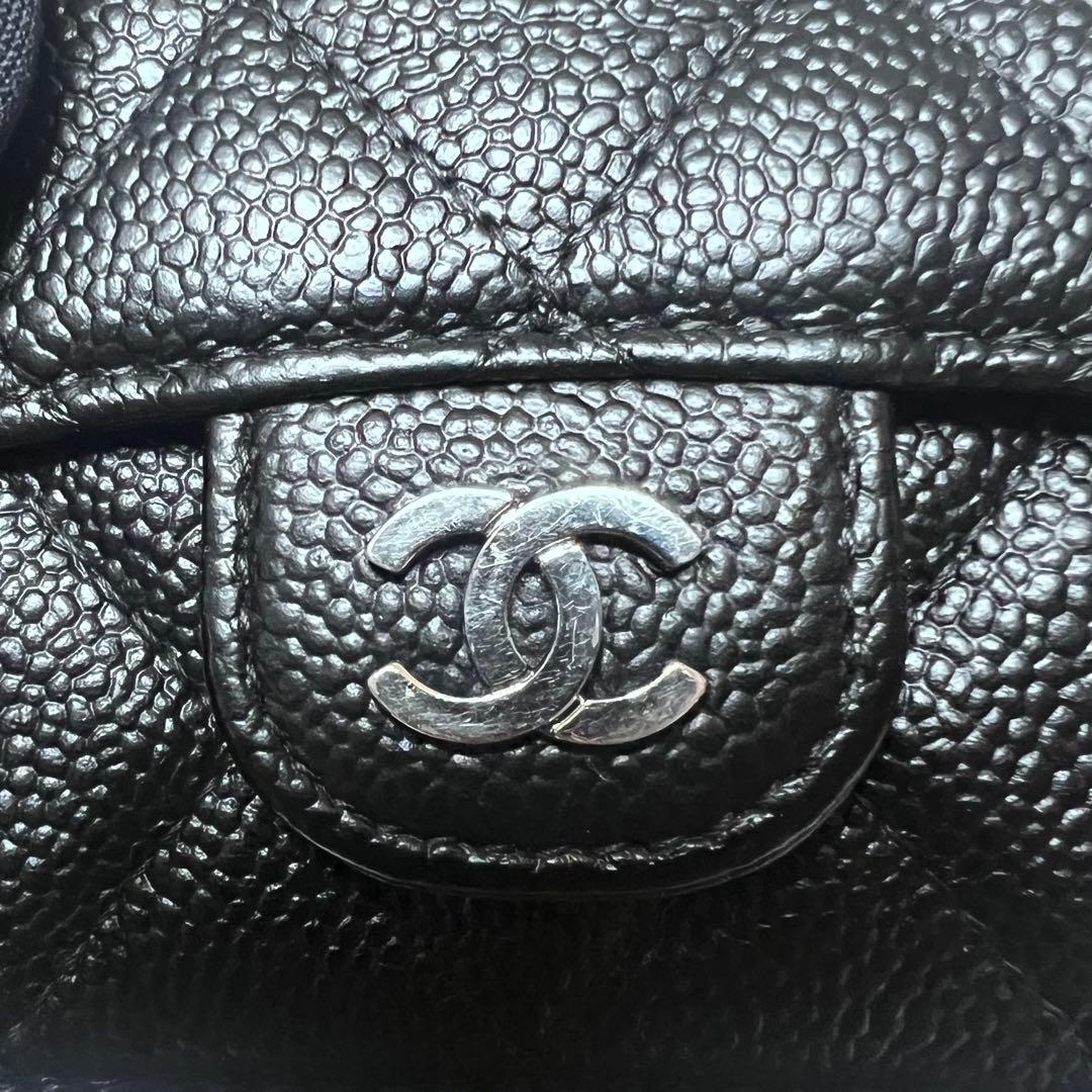 シャネル＊CHANEL＊キャビアスキン＊マトラッセ＊三つ折り財布