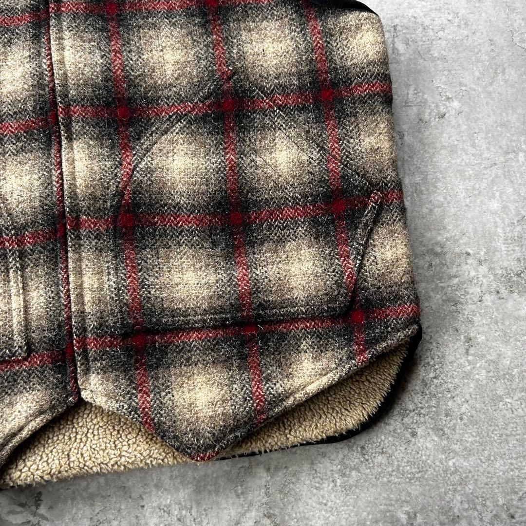 90s wool rich ウールベスト USA製 M オンブレチェック