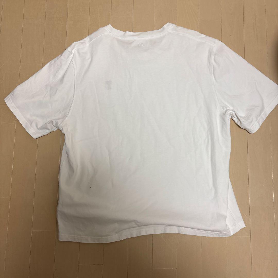 AMI ホワイト Tシャツ ハート刺繍 Lサイズ