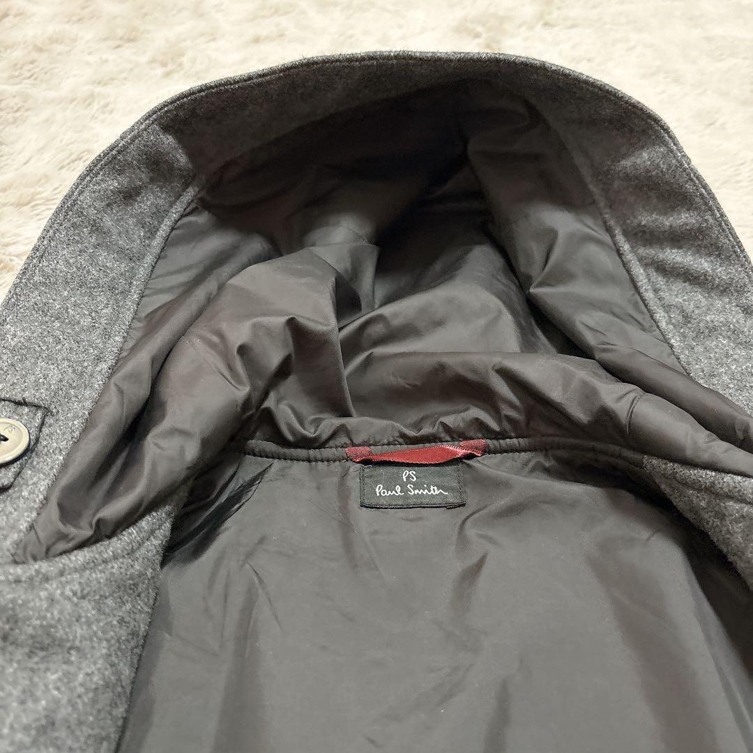 【美品】Paul Smith ダッフルコート カシミヤ混 フード L グレー