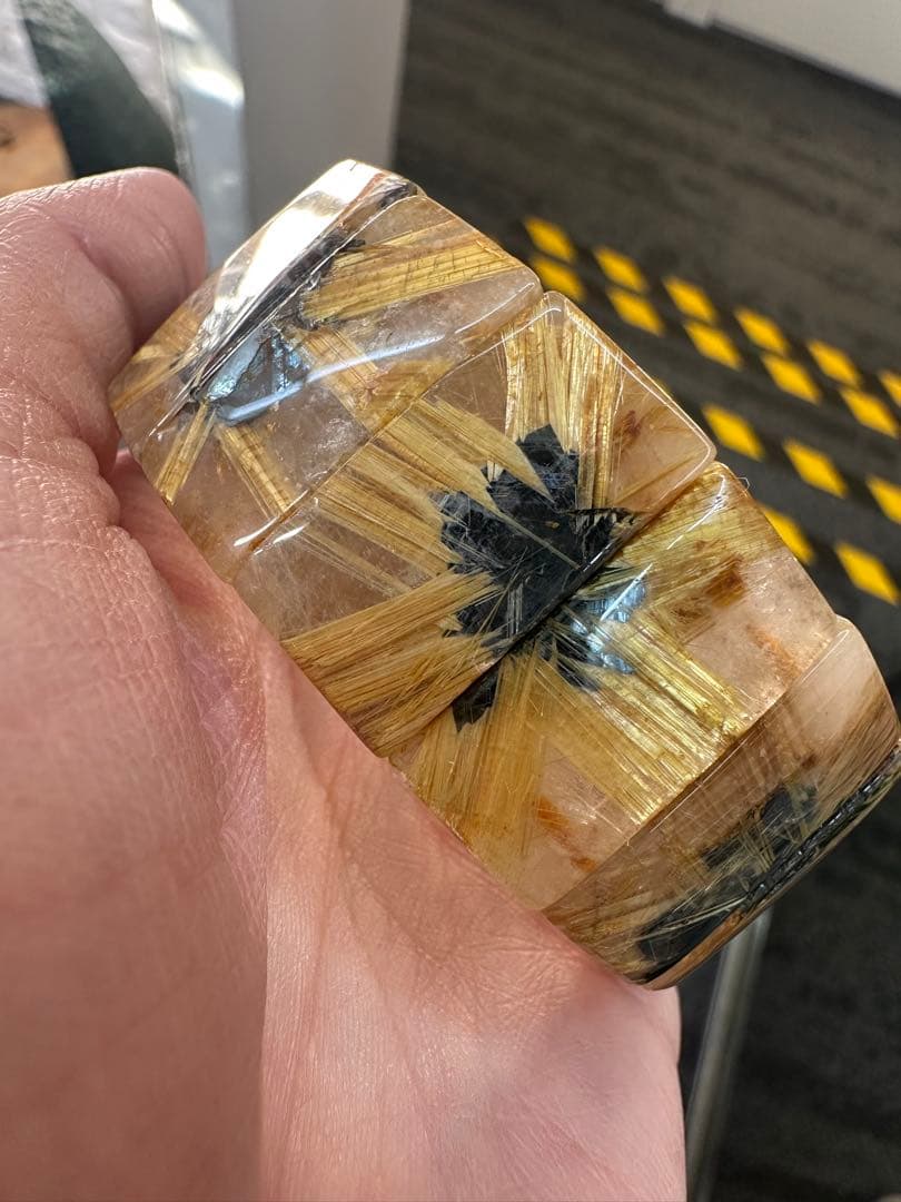 高品質 ルチルクォーツ × ヘマタイト スターブレスレット 天然石