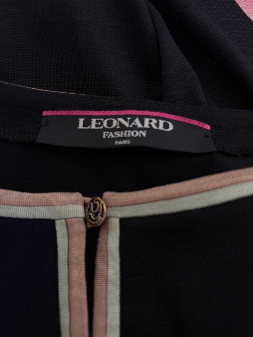 レオナール　leonard ワンピース　ラインストーン　花柄　長袖　ビジュー
