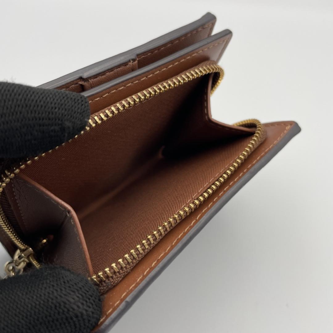 【COACH（コーチ）】二つ折り財布 ホースアンドキャリッジ 馬車ロゴ ブラウン