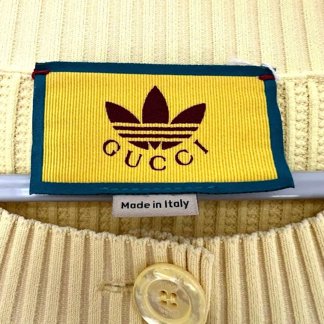 GUCCI グッチ adidas アディダス　イエロー カーディガン　Lサイズ