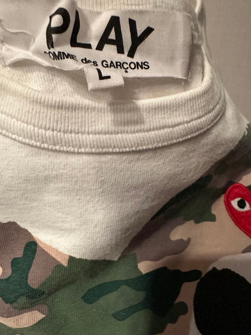 PLAY Comme des Garçons 迷彩ハート Tシャツ L