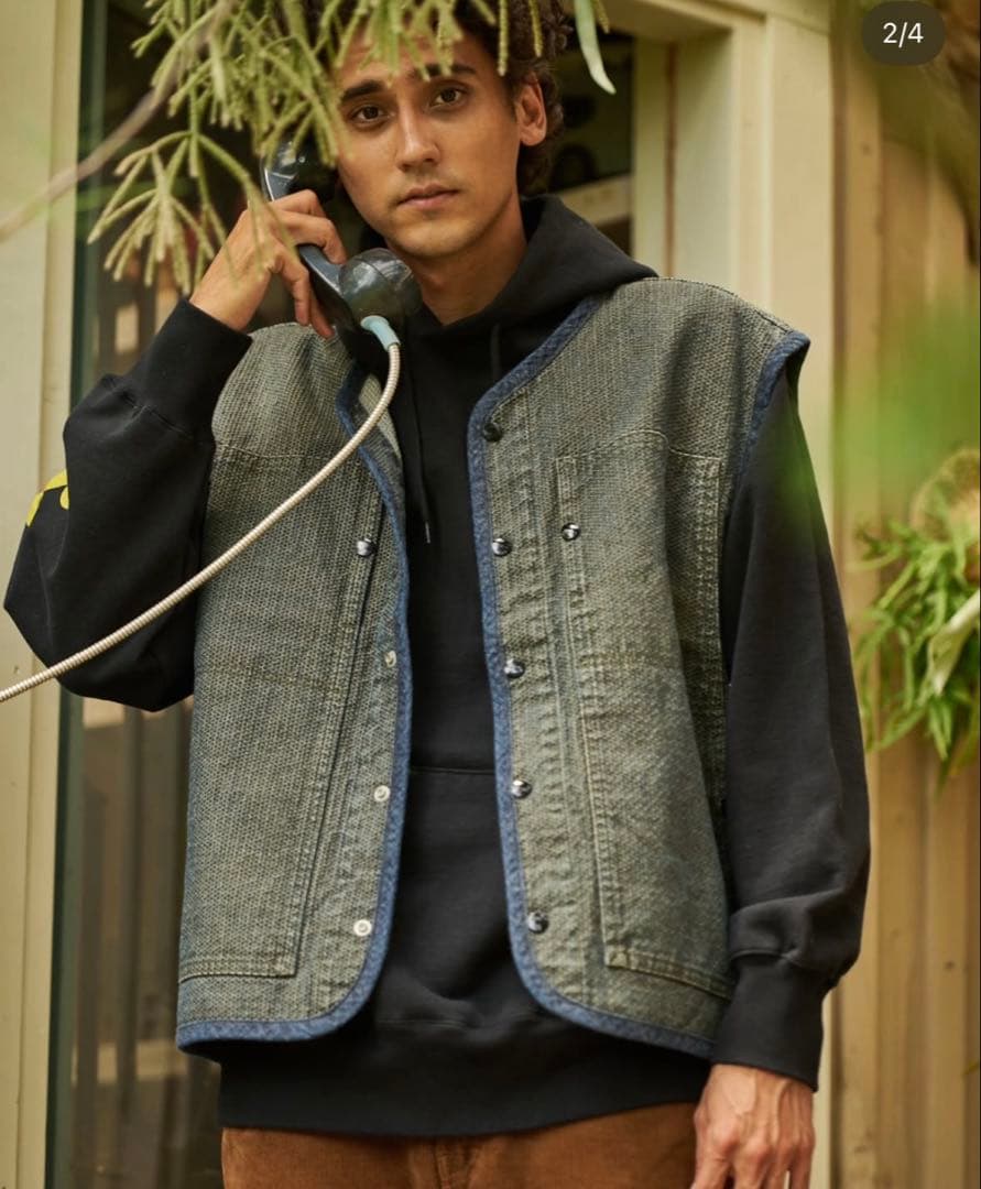 AOZORA BLUE HEAVE 24'AW 刺し子DENIM ベスト