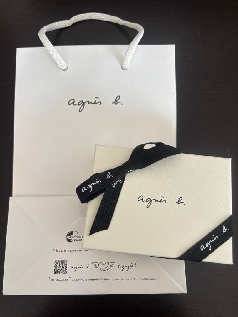 【未使用】agnis b. グレー 水色 カードケース 名刺入れ