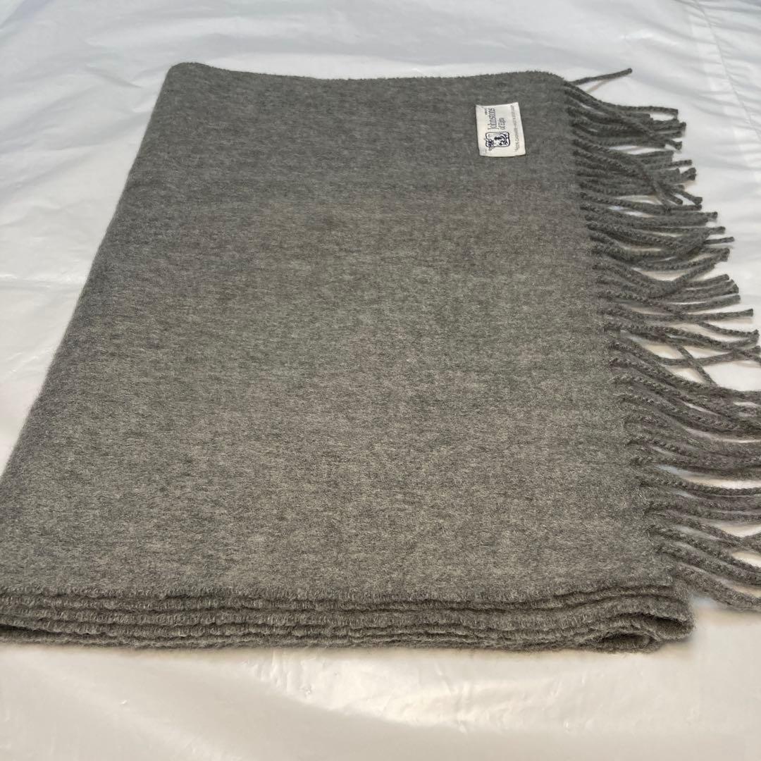 美品 ジョンストンズ カシミヤ100％ 中判ストール グレー 国内正規品