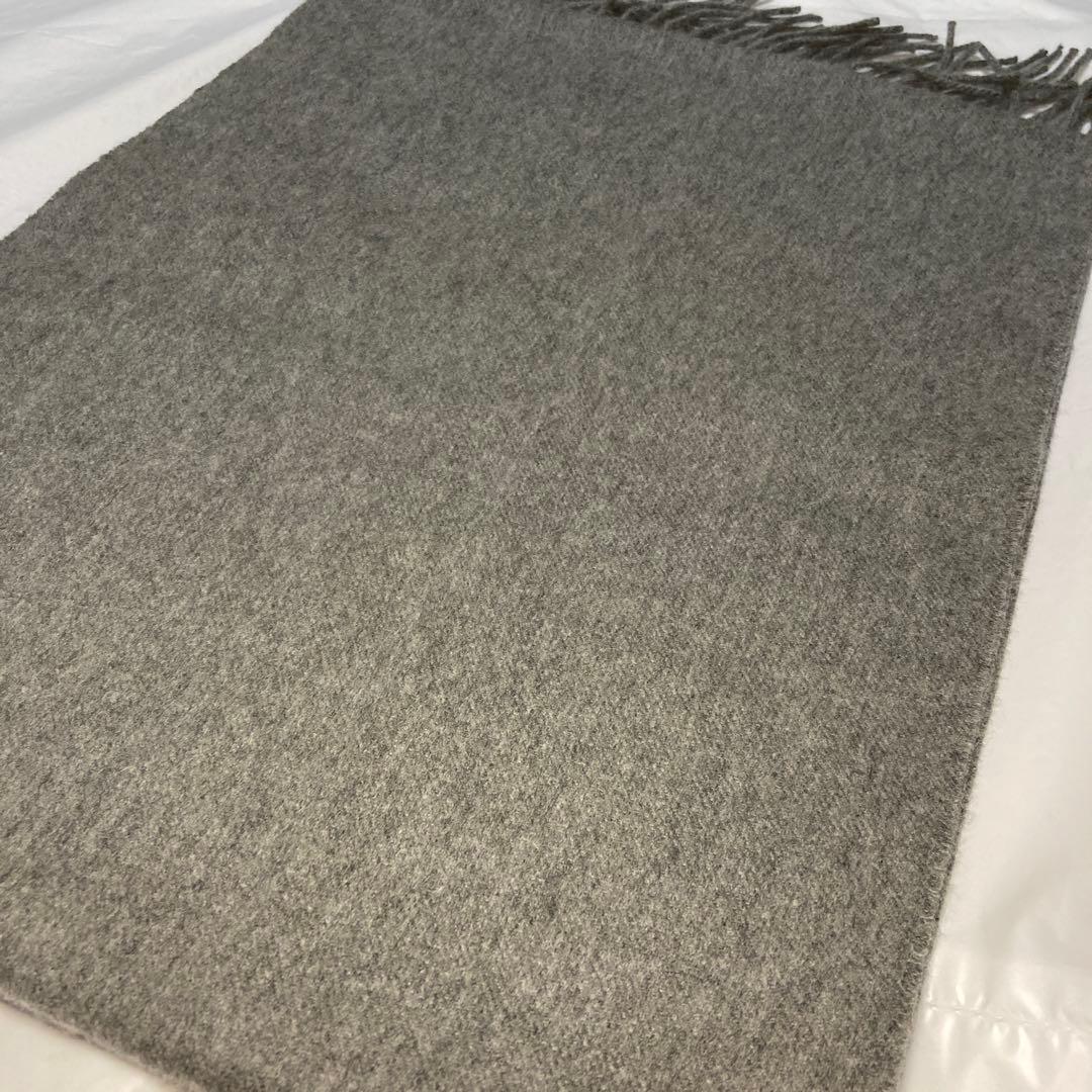 美品 ジョンストンズ カシミヤ100％ 中判ストール グレー 国内正規品