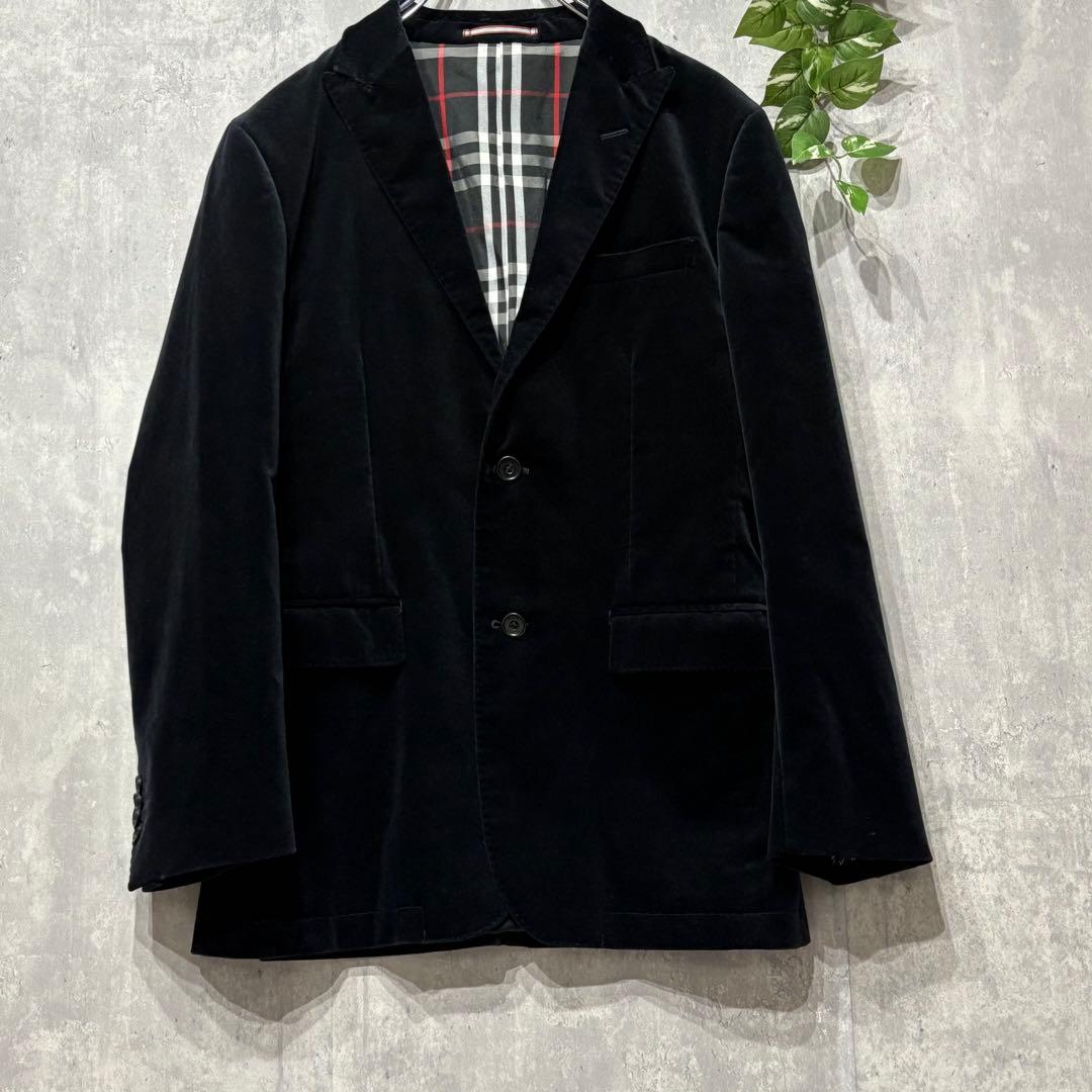 BURBERRY BLACK LABEL ベロアジャケット 裏地ノバチェック M