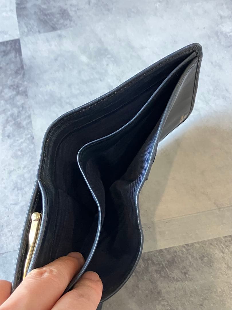 CELINE マカダム柄 ロゴプレート がま口 財布 ビンテージ