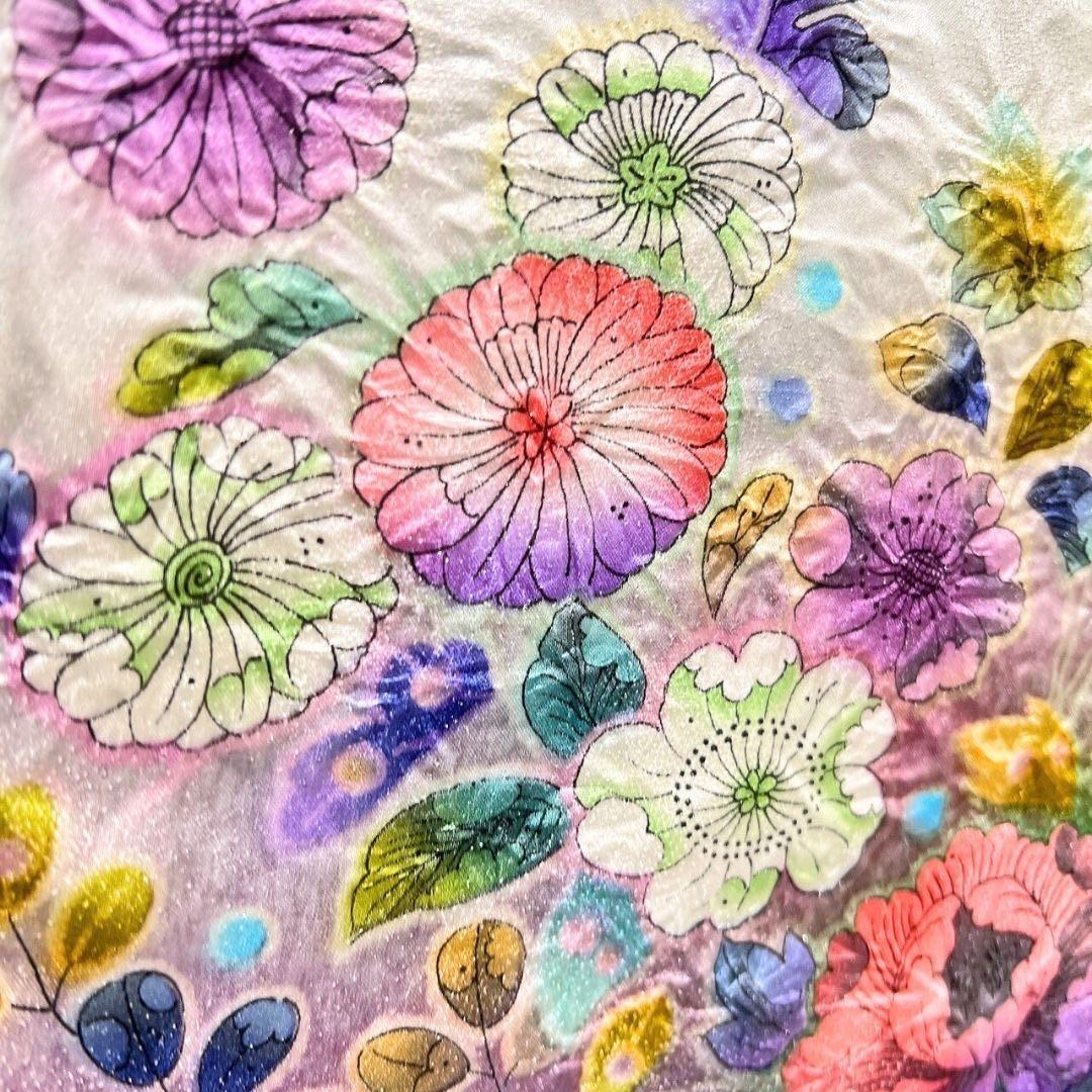 振袖　辻ヶ花　作家もの　絞り　藤の花　観世水　夢幻辻ヶ花　着物　015b p