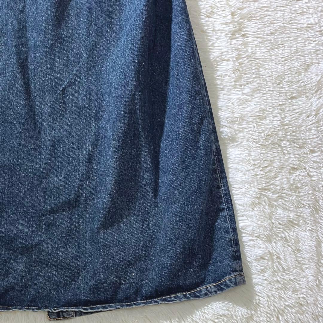 新品 ZARA デニム ロングコート トレンチコート マキシ ベルト ハイネック
