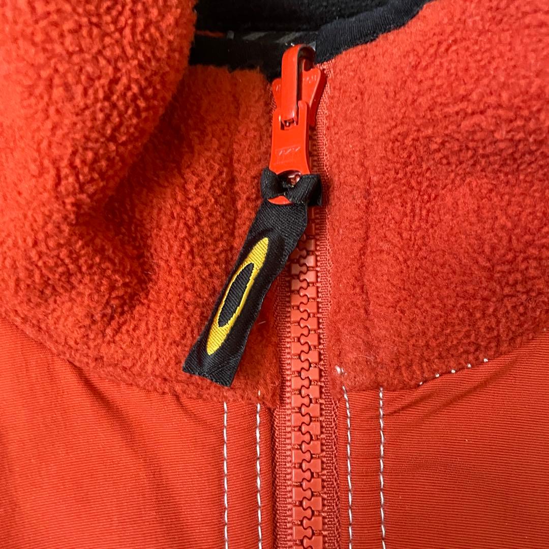 90s 00s oakley オークリー フリース ナイロン ベスト オレンジ