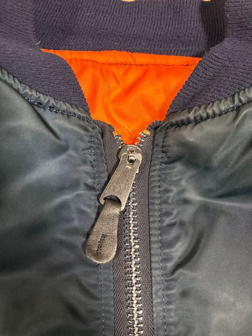 90s alpha MA-1 XL ネイビー　made in USA製　美品