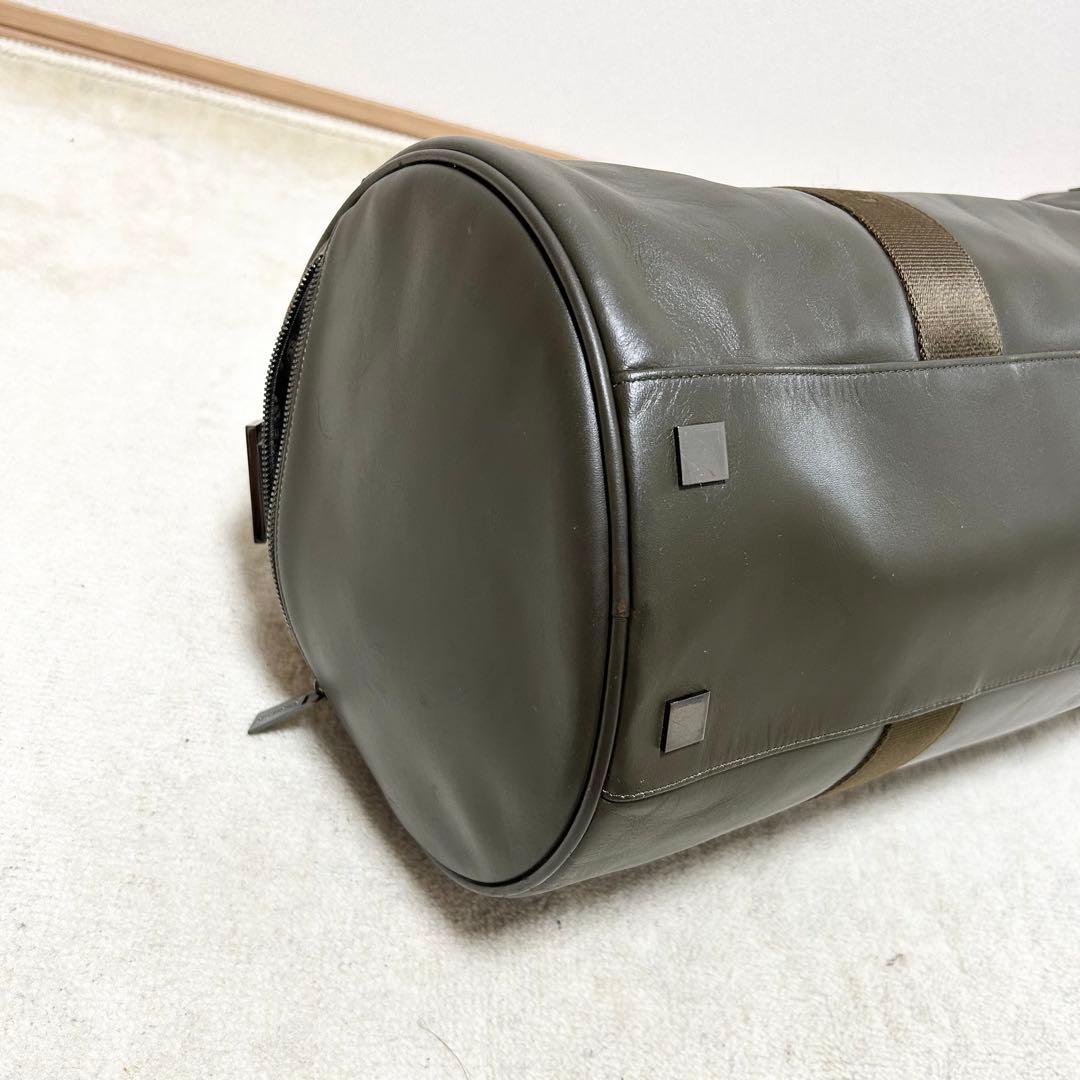 希少　ジバンシー　ボストンバッグ　筒型　ナイロン　レザー　ロゴデザイン　ナイロン