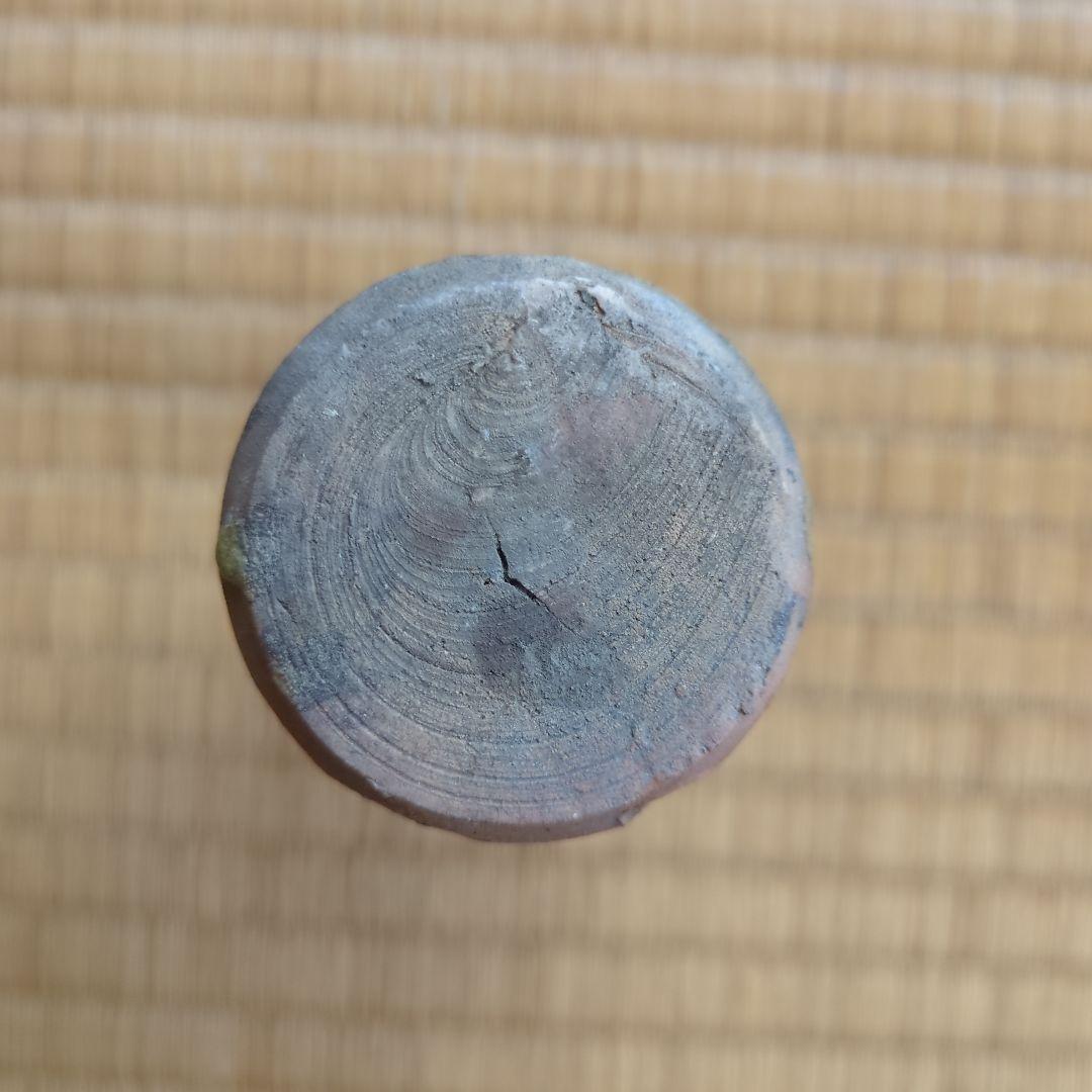 緑がかった茶色の陶器瓶　骨董品　古琉球　沖縄