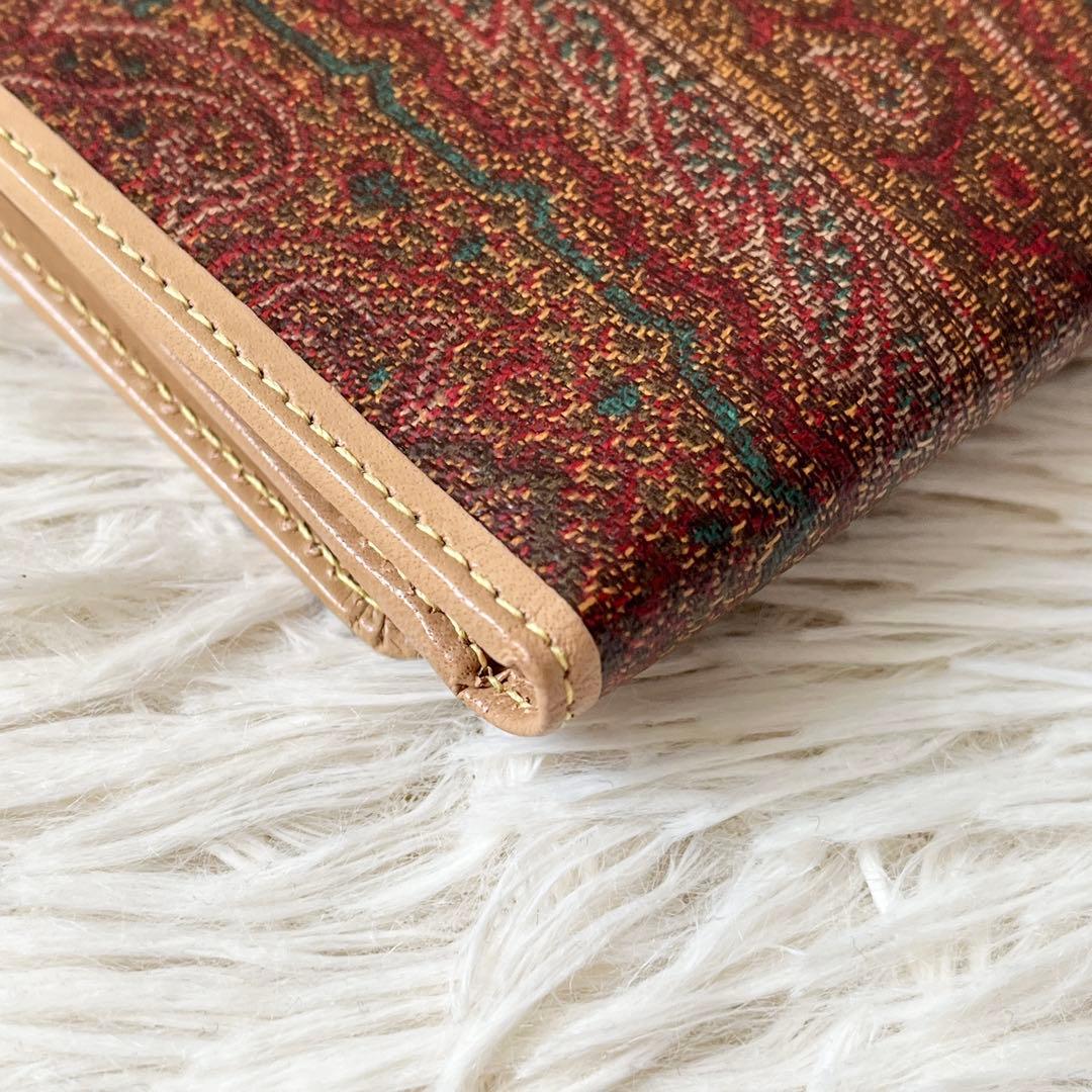 新品未使用✨ETRO エトロ　三つ折り財布　ペイズリー柄　レザー　フロントロゴ