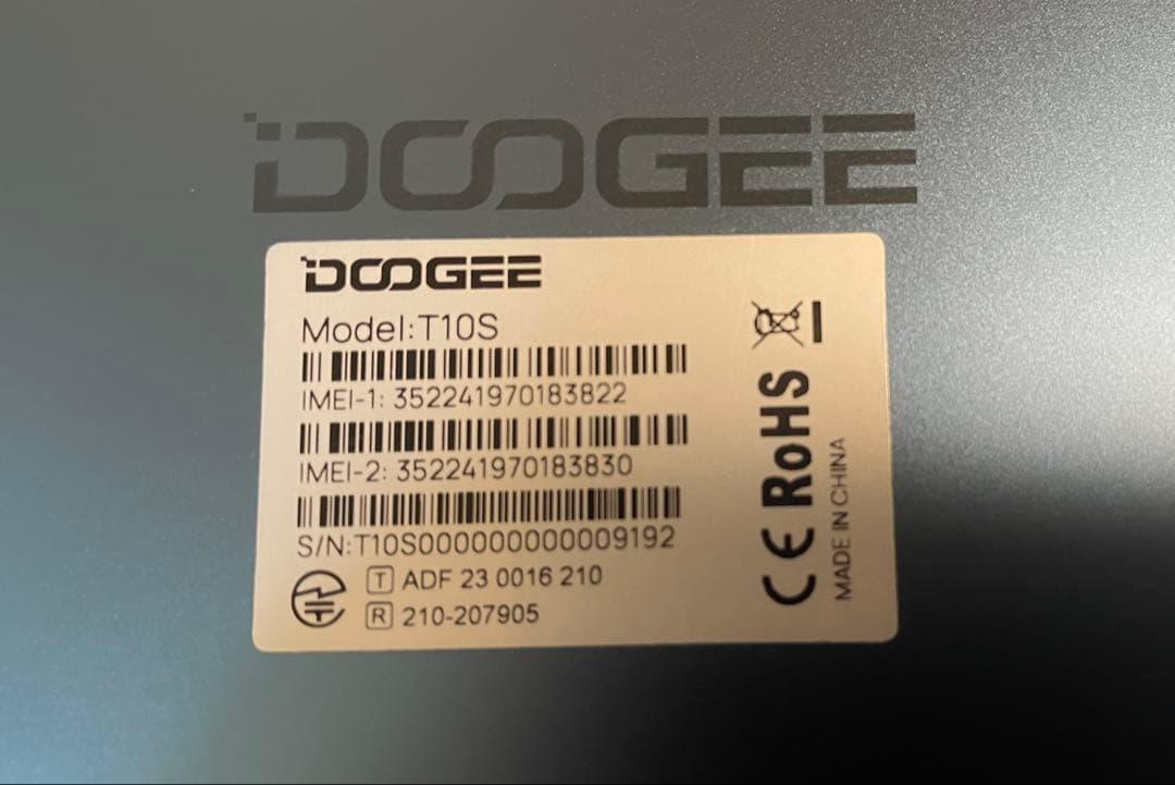 Androidタブレット本体 DOOGEE T10S 6GB+5GB 128GB Android13