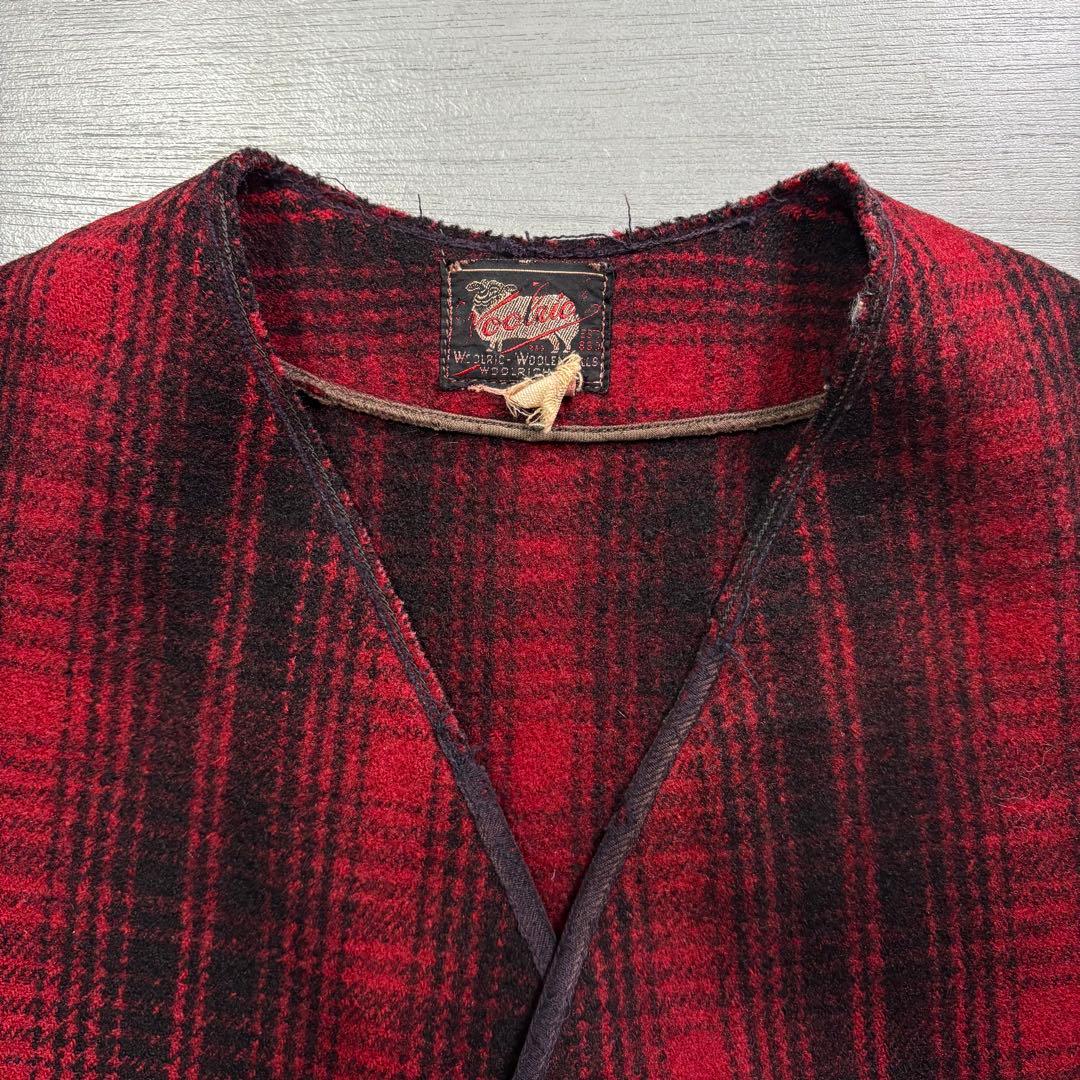 50s Woolrich ウールリッチ ベスト　４ポケット シンチバック M