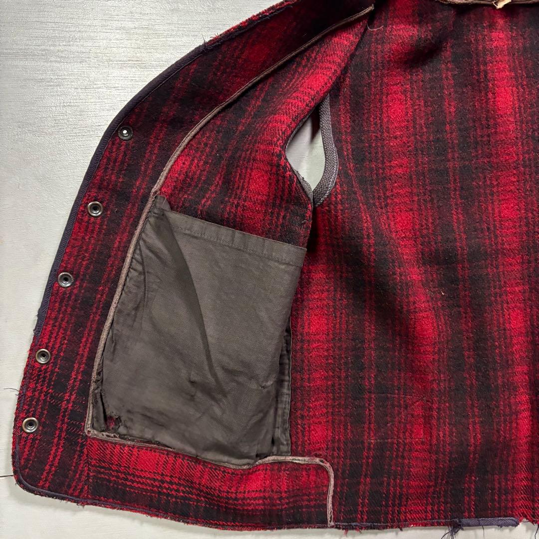 50s Woolrich ウールリッチ ベスト　４ポケット シンチバック M