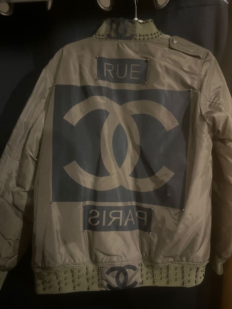 CHANEL MA-1 フライトジャケット L オリーブグリーン