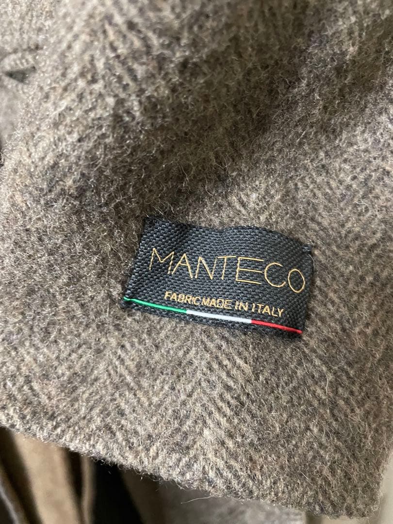 MANTECO ヘリンボーン　リバーコート アルパカ　軽量　細身