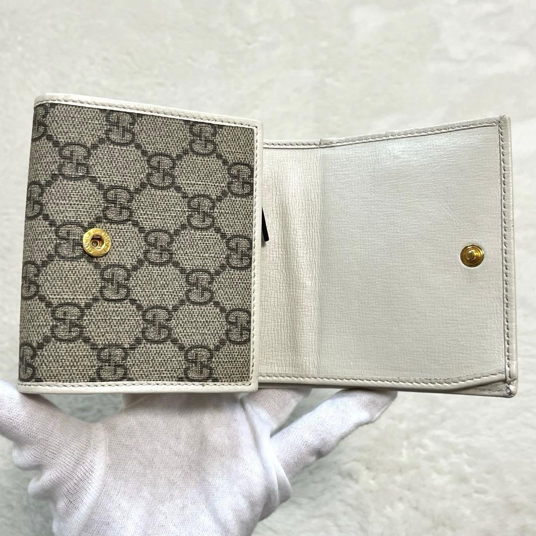 美品 GUCCI グッチ ホースビット 1955 GGキャンバス 二つ折り財布