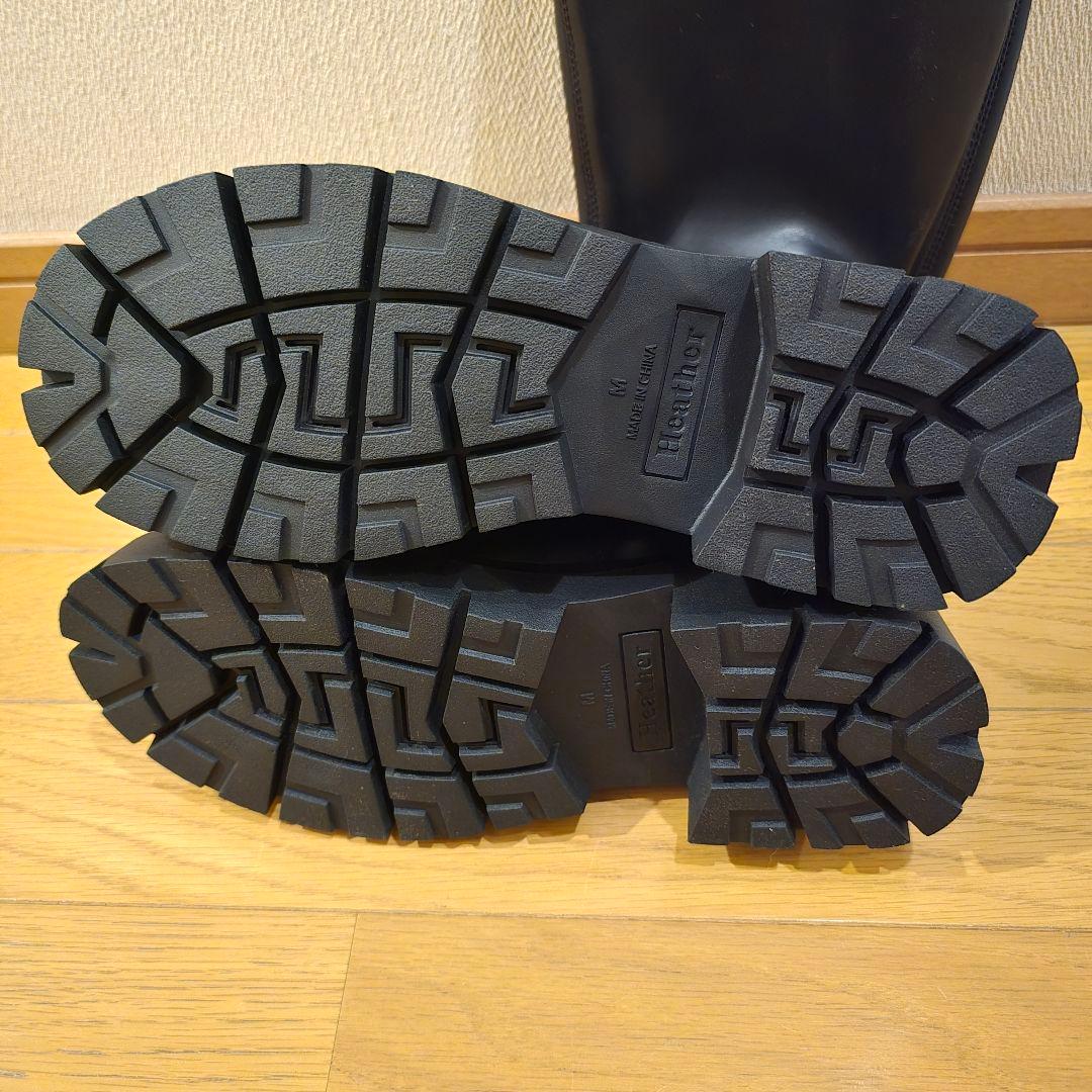 現行 新品 ヘザー インヒールストレッチロングブーツ 厚底 撥水 抗菌防臭 M