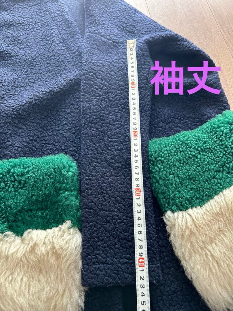 ANNE VEST ネイビー ロングコート　ファーポケット