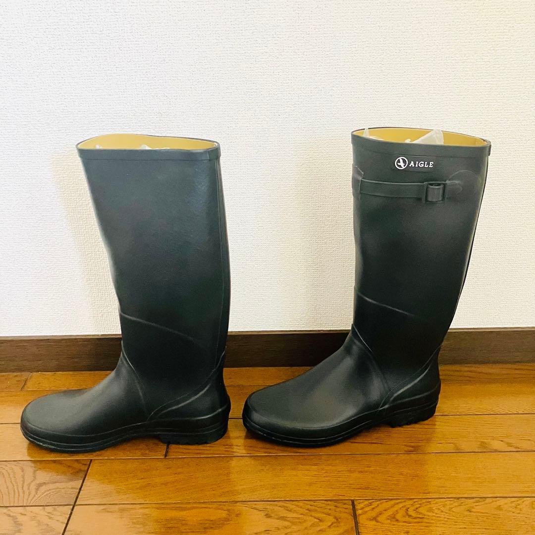 新品未使用☆AIGLE（エーグル）シャンタベルレインブーツ 37 黒　ラバー