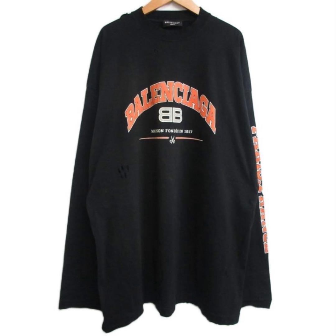 り*お様 BALENCIAGA ロンT Maison BBロゴ オーバーサイズ