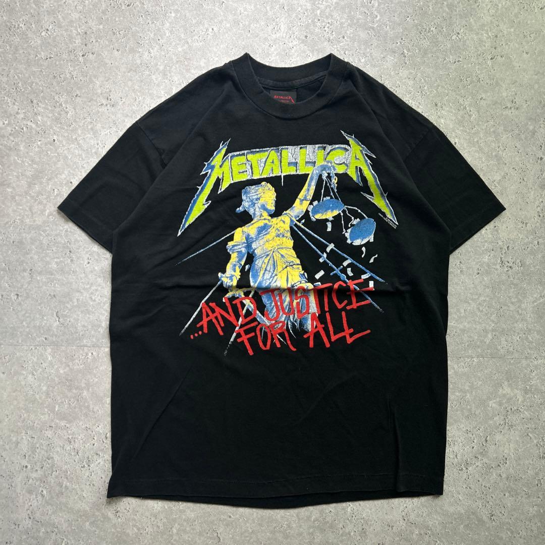 LLICA メタリカ Tシャツ シングルステッチ 両面プリント 黒 L