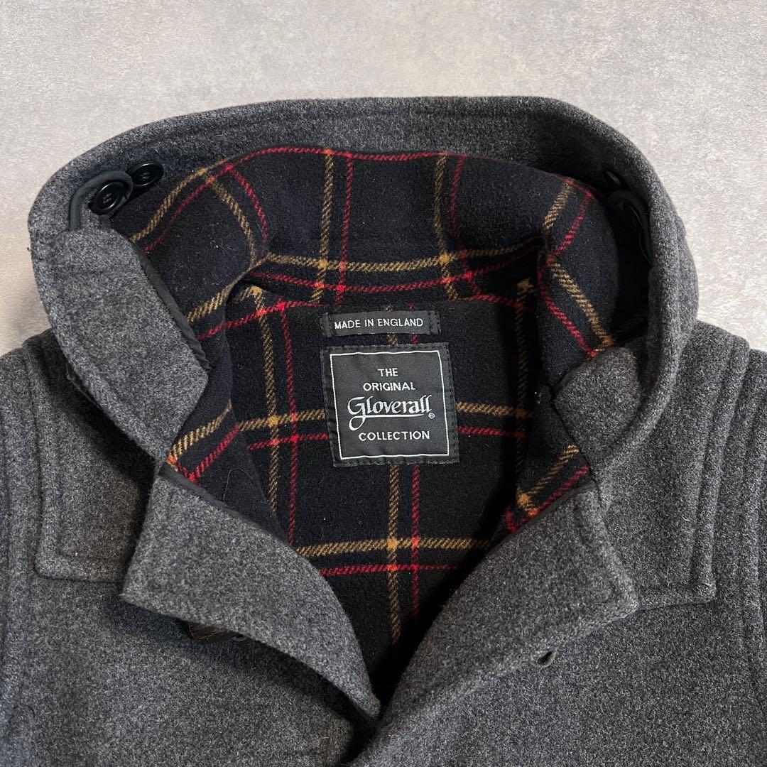 【美品】英国製 グローバーオール ウールダッフルコート グレー S