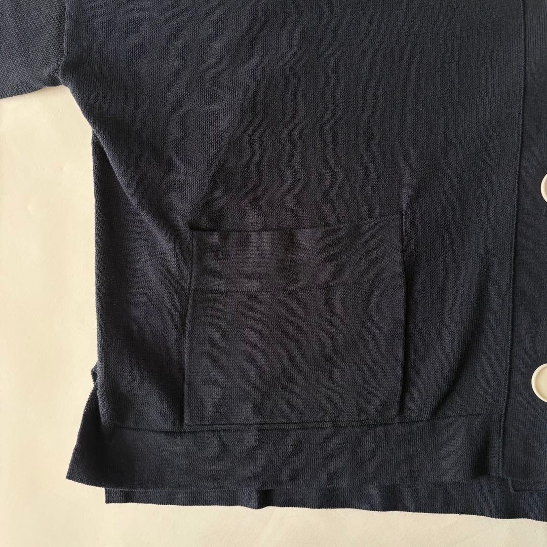 IENA ドライコットン Vネックカーディガン 24ss ネイビー