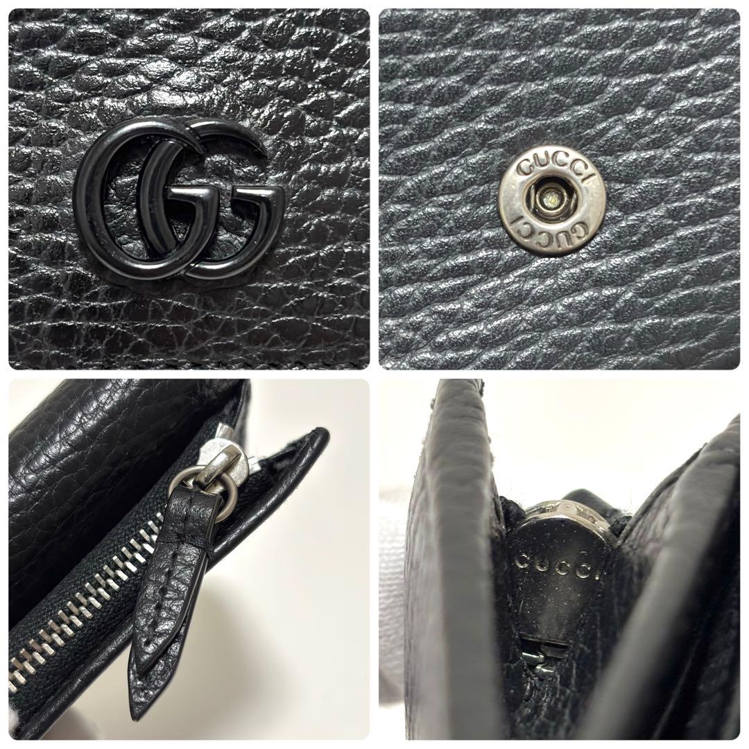 536✨美品✨GUCCI グッチ 三つ折り財布 GGマーモント レザー ブラック