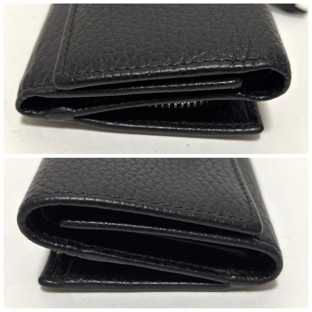 536✨美品✨GUCCI グッチ 三つ折り財布 GGマーモント レザー ブラック