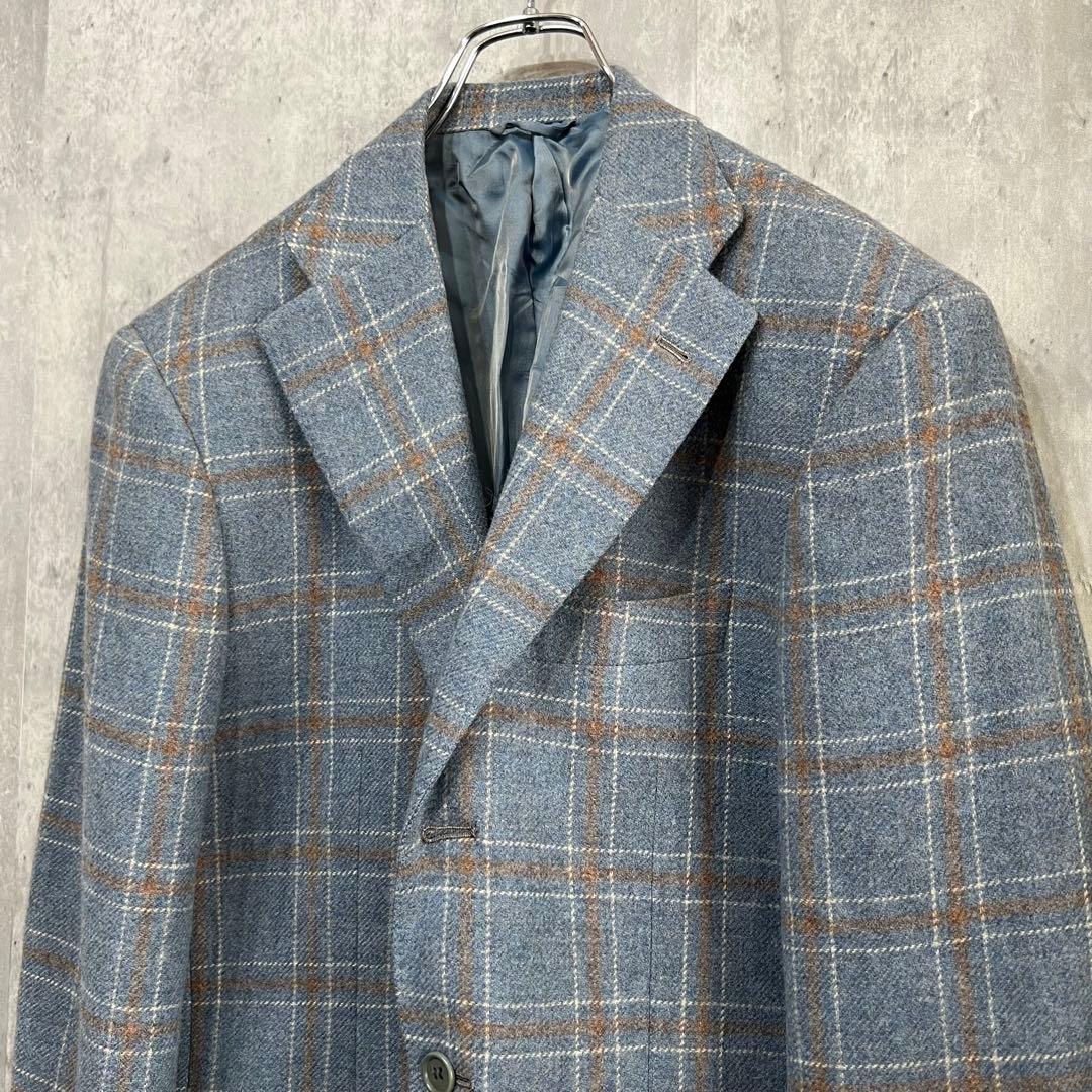 【美品】Sartorio テーラードジャケット チェック エストネーション　46