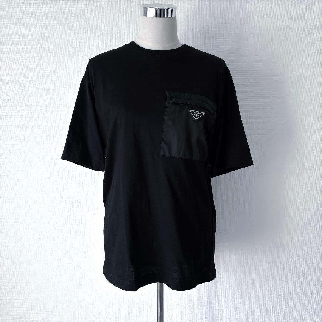 PRADA 24ss トライアングルロゴ Re-NylonジャージーTシャツ