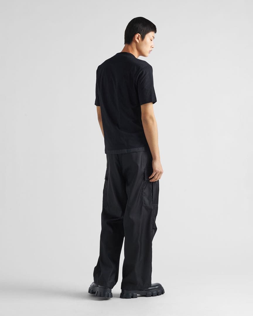 PRADA 24ss トライアングルロゴ Re-NylonジャージーTシャツ