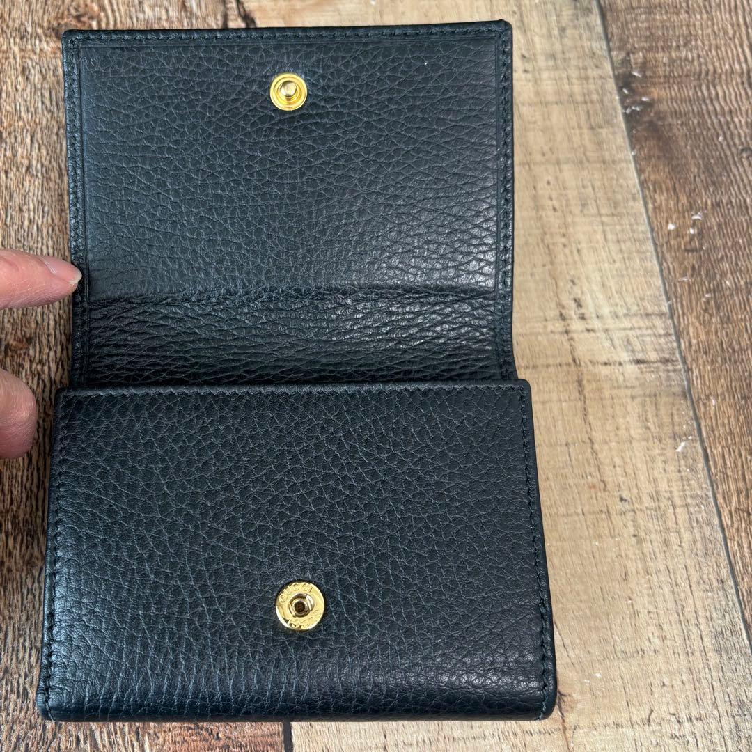 グッチ GGマーモント 三つ折り財布 小銭入れ ダブルG ブラック