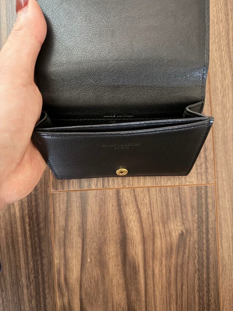 SAINT LAURENT ブラック レザー 名刺入れ