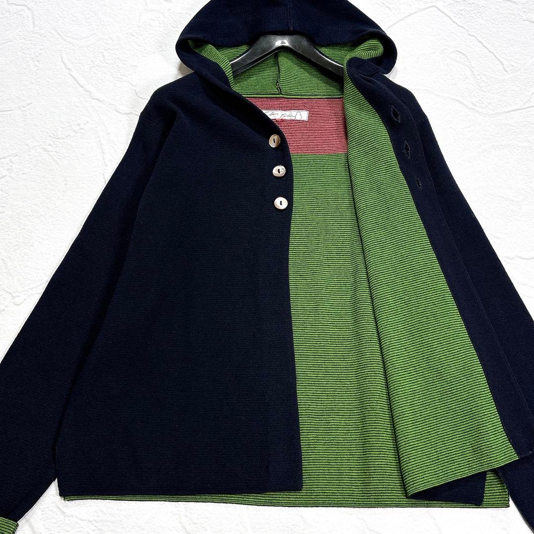 美品✨パラスパレス　ニット　パーカー　カーディガン　アシンメトリー　洗える　配色