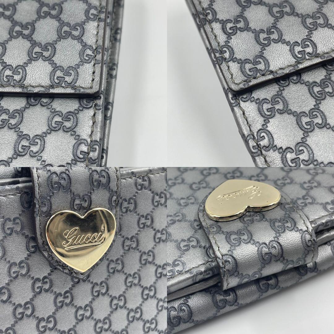 未使用保管品✨　GUCCI グッチ　マイクロシマ　シルバー　折り財布　レザー